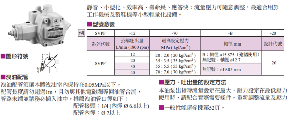 油研SVPF可變葉片泵